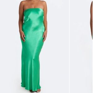 BEC and BRIDGE moon dance strapless green maxi dress
